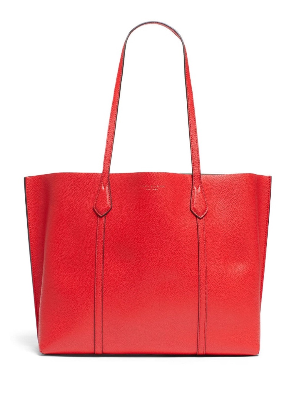 Bright Red Tory Burch Perry Leather Tote Bag
